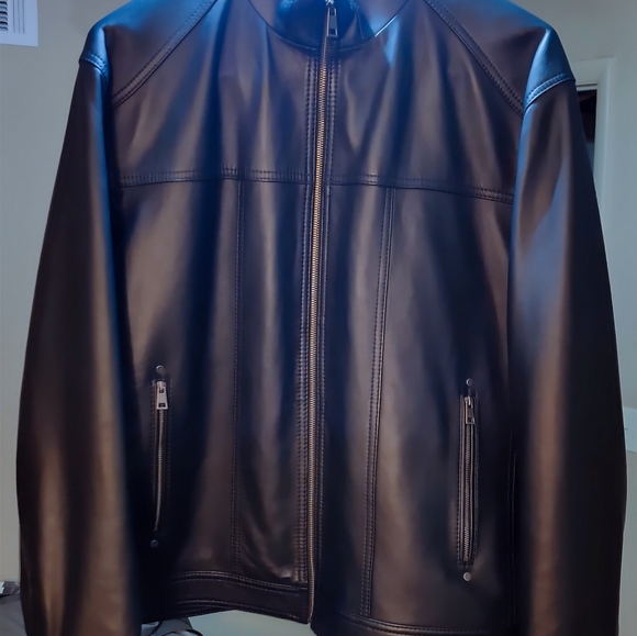 Roundtree & Yorke Lambskin Moto Jacket - Picture 1 of 5